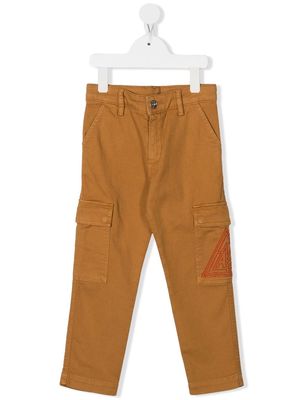 LANVIN Enfant embroidered logo cargo trousers - Brown