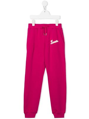 LANVIN Enfant embroidered-logo track pants - Pink