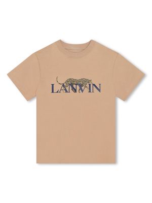 Lanvin Enfant leopard-print cotton T-shirt - Neutrals
