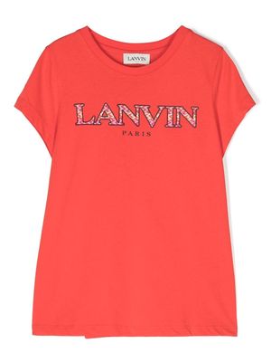 Lanvin Enfant logo-appliqué organic cotton T-shirt - Red