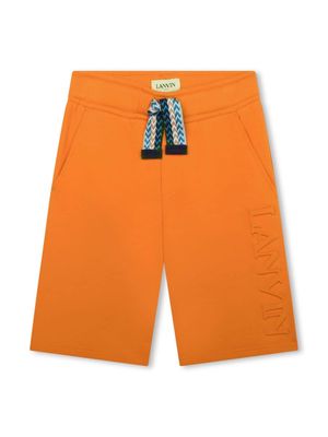 Lanvin Enfant logo-embossed cotton shorts - Orange