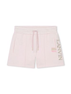 Lanvin Enfant logo-embroidered cotton shorts - Pink