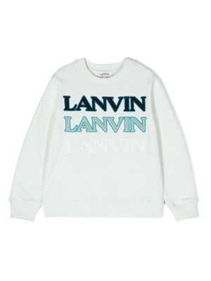 Lanvin Enfant logo-embroidered cotton sweatshirt - Green