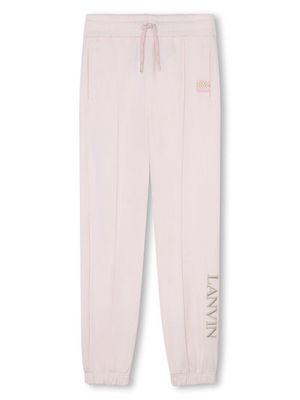 Lanvin Enfant logo-embroidered cotton track pants - Pink