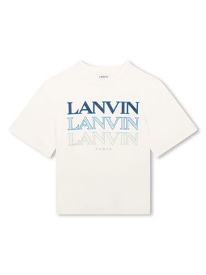 Lanvin Enfant logo-print cotton T-shirt - Neutrals