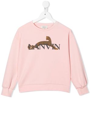 LANVIN Enfant logo-print detail sweatshirt - Pink