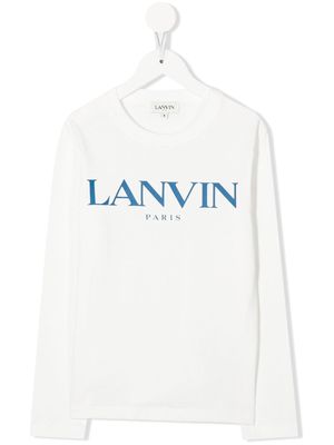 LANVIN Enfant logo-print long-sleeved T-shirt - White