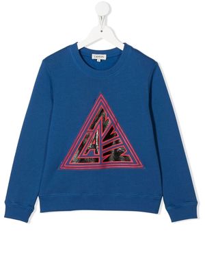 Lanvin Enfant logo-print organic cotton sweatshirt - Blue