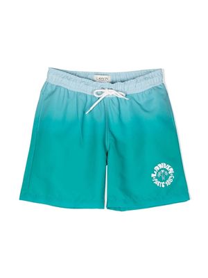 Lanvin Enfant logo-print swim shorts - Green