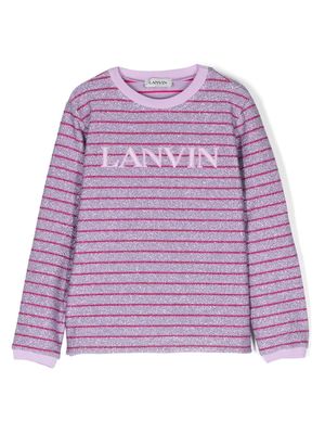 Lanvin Enfant metallic logo-embroidered sweatshirt - Purple