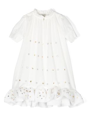 Lanvin Enfant sequin embellished peplum dress - White
