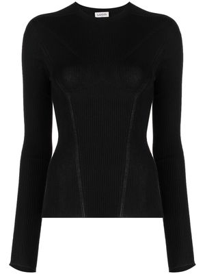 Lanvin extra-long sleeve rib-knit jumper - Black
