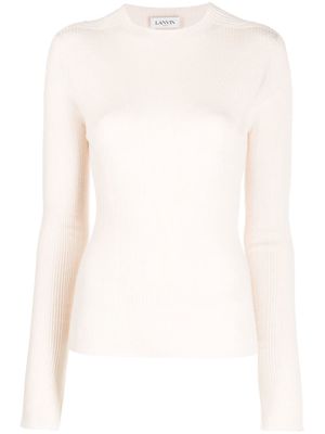 Lanvin extra-long sleeve rib-knit jumper - Neutrals