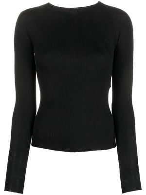 Lanvin extra-long sleeve slit jumper - Black