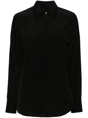 Lanvin floral-buttons silk shirt - Black