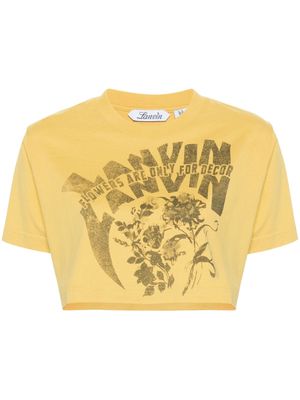 Lanvin floral-print cropped T-shirt - Yellow