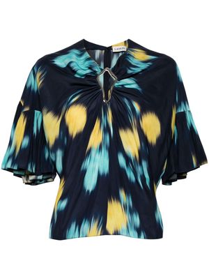 Lanvin floral-print ruffled blouse - Multicolour