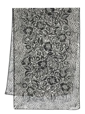 Lanvin floral-print silk-scarf - Black
