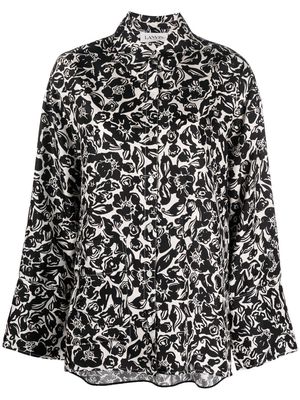 Lanvin floral-print silk shirt - Black