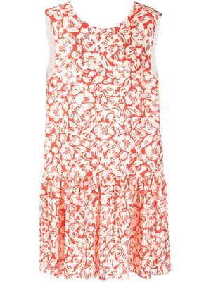 Lanvin floral-print sleeveless minidress - Red