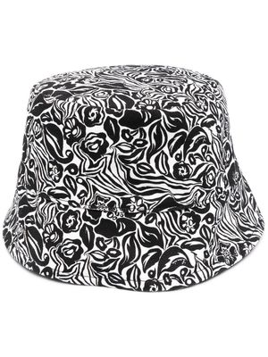 Lanvin floral zebra-print bucket hat - Black