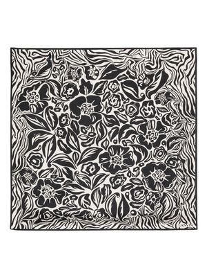 Lanvin floral zebra-print scarf - Black