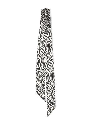 Lanvin floral zebra-print silk scarf - Black