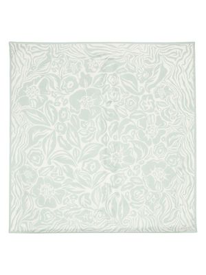 Lanvin floral zebra-print silk scarf - Green