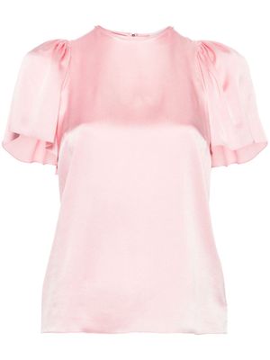 Lanvin flutter-sleeve silk blouse - Pink