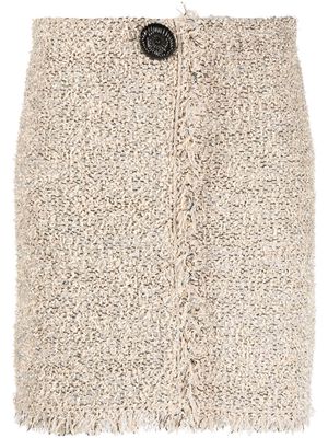 Lanvin frayed-edge tweed skirt - Neutrals