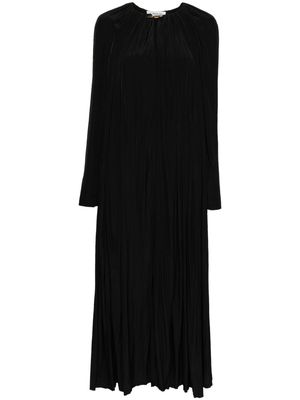 Lanvin gathered-neck flared maxi dress - Black