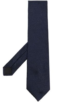 Lanvin geometric-jacquard silk-blend tie - Blue