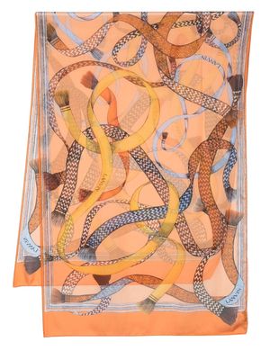 Lanvin graphic-print silk scarf - Orange