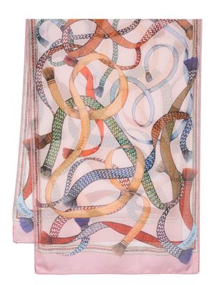 Lanvin graphic-print silk scarf - Pink