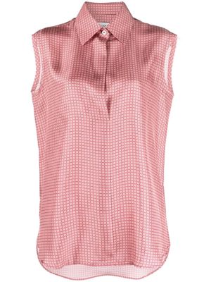 Lanvin graphic-print sleeveless silk shirt - Pink