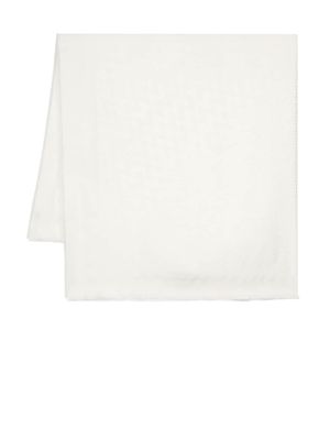 Lanvin jacquard-logo silk-blend scarf - White