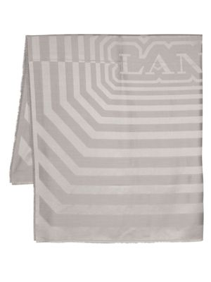 Lanvin jacquard-logo striped scarf - Grey