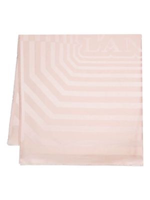 Lanvin jacquard-logo striped scarf - Pink