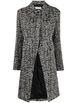 Lanvin knee-lenght tweed-textured jacket - Black