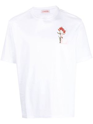 Lanvin L flower patch T-shirt - White