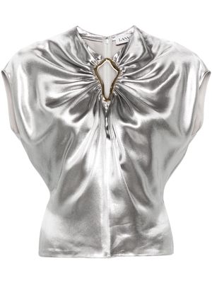 Lanvin lamé-effect sleeveless top - Silver