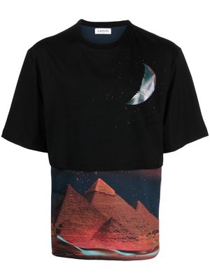 Lanvin layered space-print T-shirt - Black