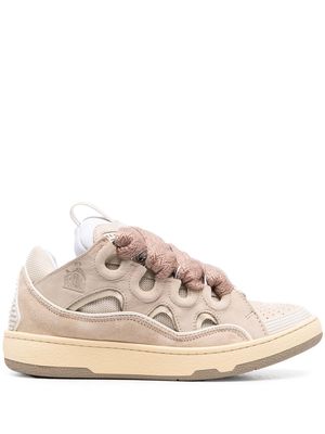 Lanvin leather curb sneakers - Neutrals
