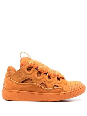 Lanvin leather curb sneakers - Orange