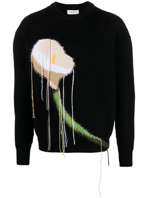 Lanvin lily-intarsia knit jumper - Black