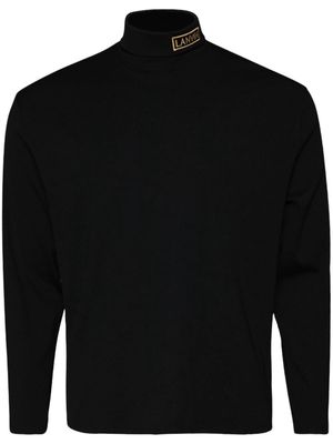 Lanvin logo-appliqué cotton jumper - Black