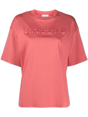 Lanvin logo-appliqué cotton T-shirt - Orange