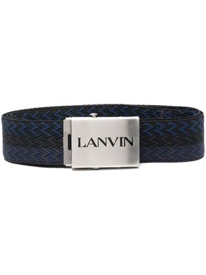 Lanvin logo-buckle braided belt - Blue