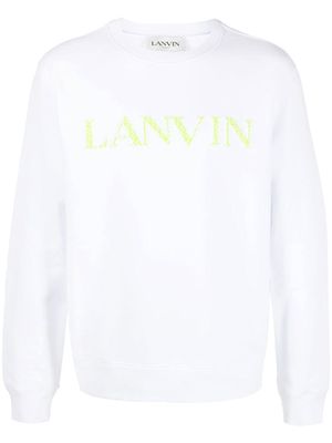 Lanvin logo-embroidered cotton sweatshirt - White