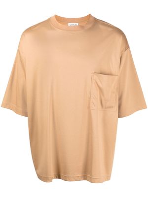 Lanvin logo-embroidered cotton T-shirt - Brown